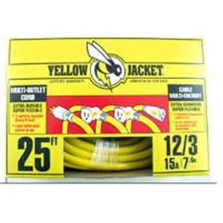 Southwire Cold Weather Outdoor, 3 Outlets, Yellow, Vinyl, 25 ft 8052151